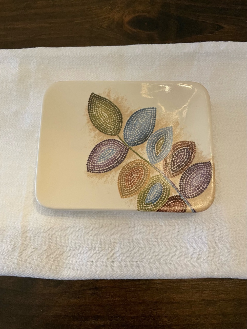 Croscill Mosaic Leaves Ceramic Soap Dish